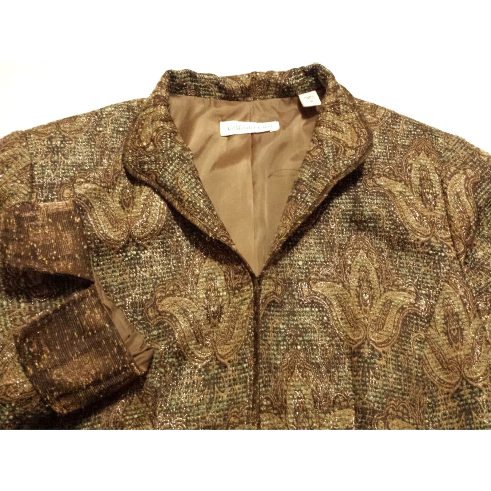 Coldwater Creek Coldwater Creek Blazer Womens sz 8 3/4 Sleeve Multicolor Paisley Hook & Loop Short Jacket/Coat Casual Business Workwear Mens? Size M / US 6-8 / IT 42-44 - 2 Thumbnail