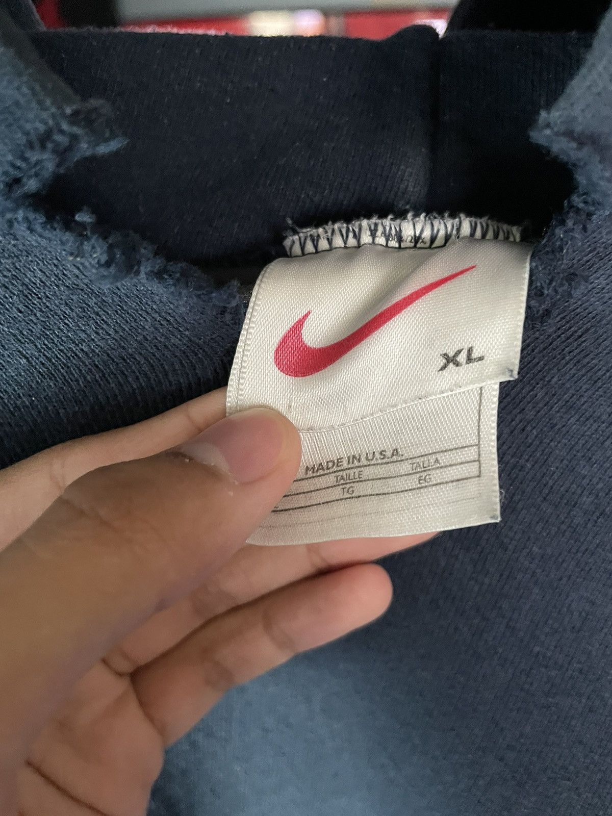 Nike × Vintage Vintage Nike 90s Center Swoosh Hoodie Size US XL / EU 56 / 4 - 9 Thumbnail