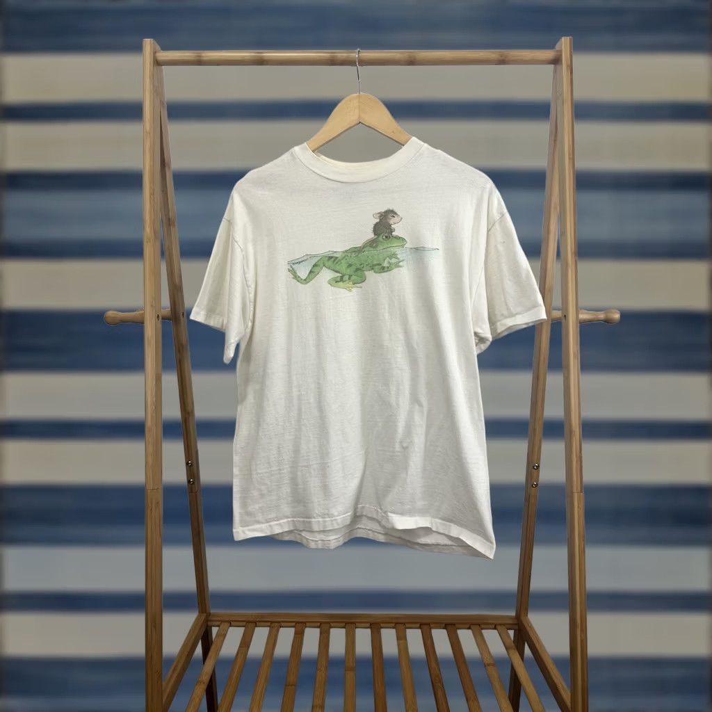 Hanes VTG 90s Symbiosis T-Shirt Mice Frog Reptile Art Nature Hanes White L Mens XS? Size US L / EU 52-54 / 3 - 1 Thumbnail