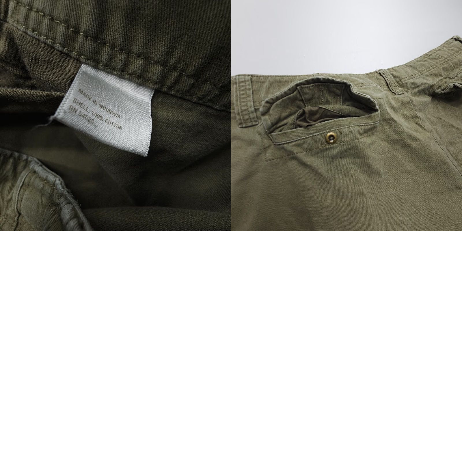 Old Navy VINTAGE Old Navy Cargo Shorts Mens 40 x 11 Green Twill Army Military Casual Shorts Size US 40 / EU 56 - 8 Thumbnail