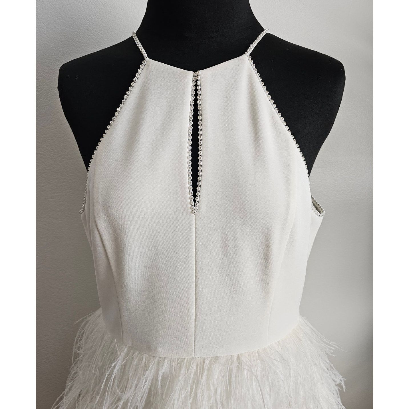 Parker Parker Black Ivory Feather Donna Mini Cocktail Party Dress 4 Size S / US 4 / IT 40 - 4 Thumbnail