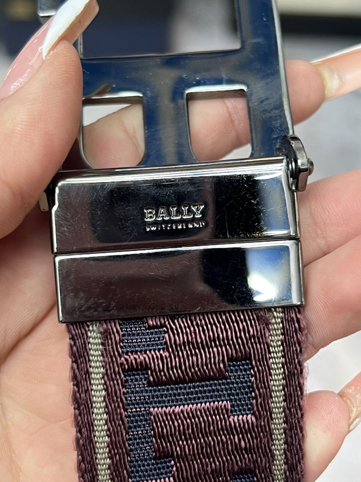 Bally Bally Mirror B Buckle Reversible Belt Size 36 - 4 Thumbnail