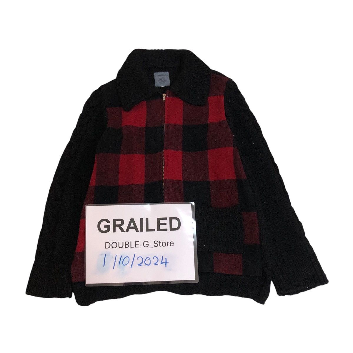 Zipper Bomber Jacket DoubleShock Tartan Design Issey Miyake