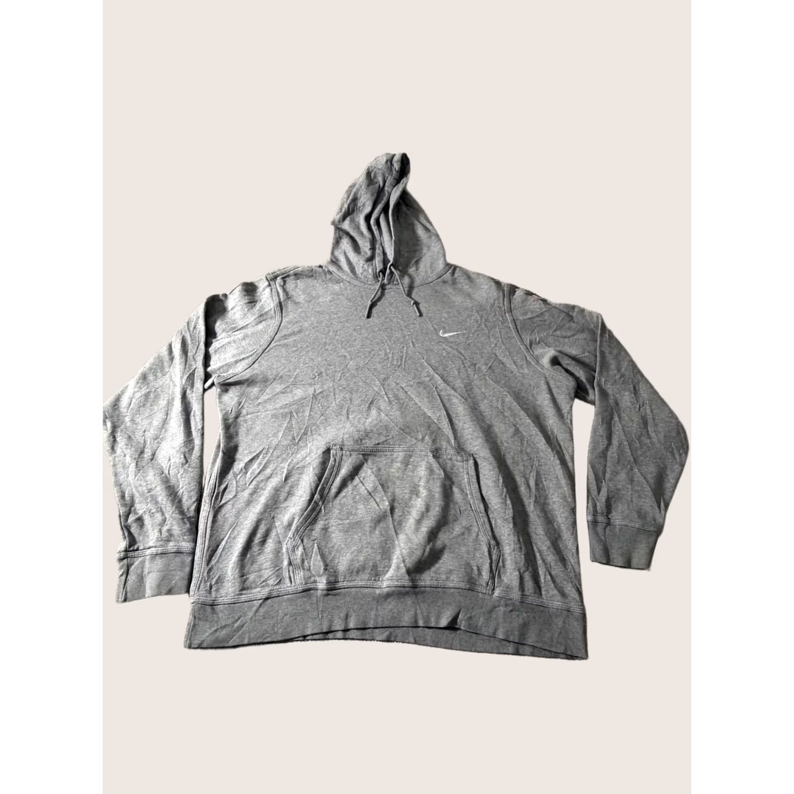 Nike Nike Hoodie Mens 2XL Gray Pullover Fleece Sweatshirt Swoosh Logo Kangaroo Pocket Crew Neck Long Sleeve Size US XXL / EU 58 / 5 - 1 Thumbnail