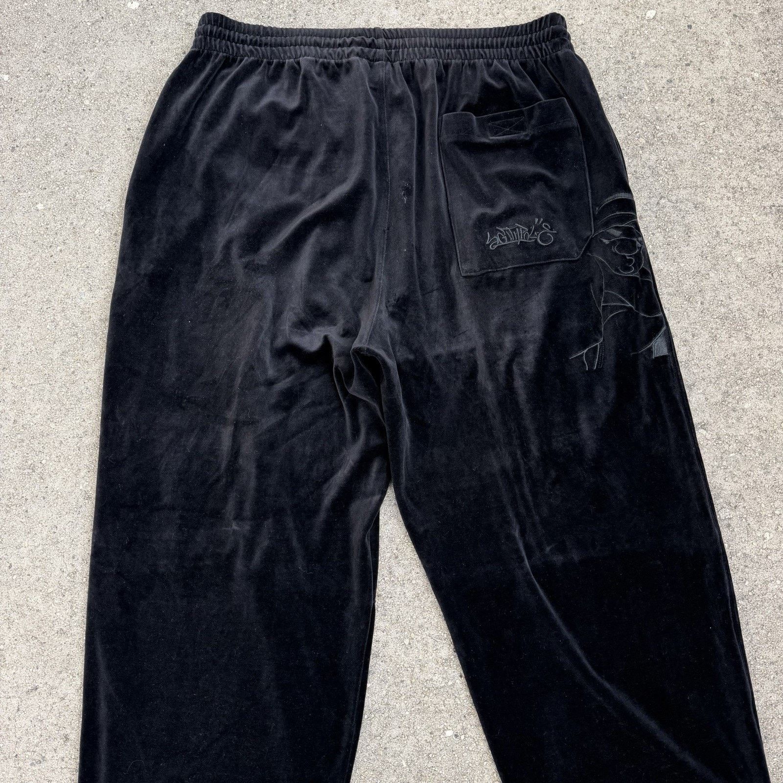 Southpole × Vintage Vintage Y2K Southpole Fat Albert Black Velour Trackpants Size US 34 / EU 50 - 5 Thumbnail