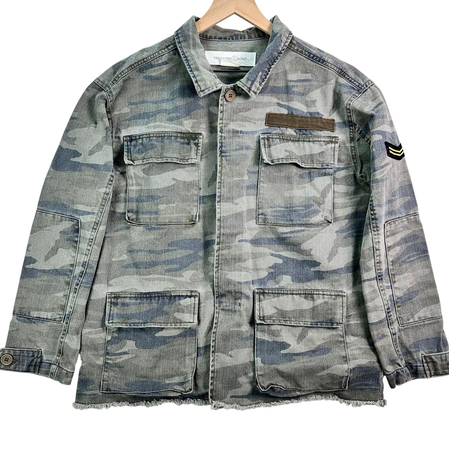 Treasure & Bond TREASURE & BOND Camo Military Style Button Up Utility Jacket Size M / US 6-8 / IT 42-44 - 3 Thumbnail
