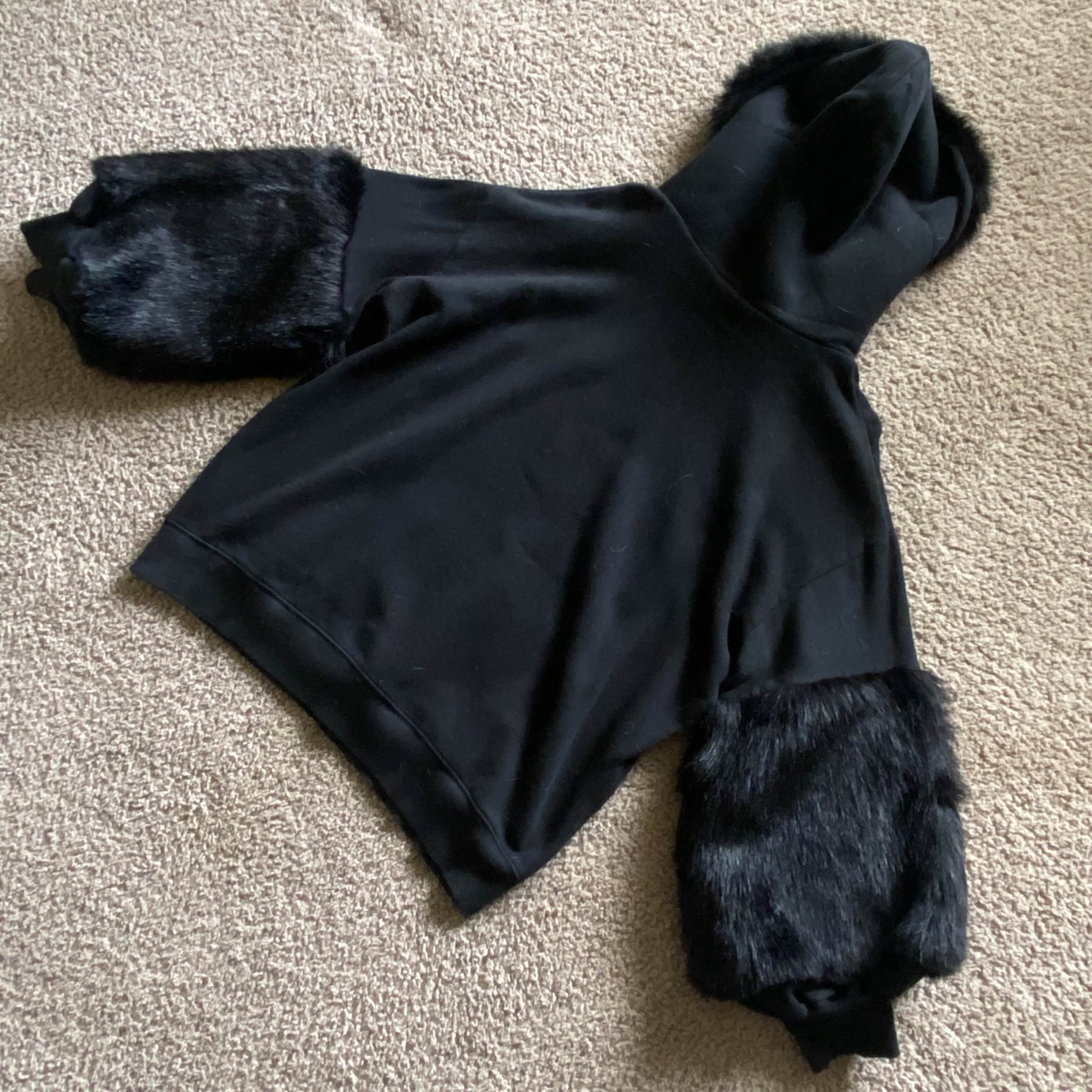 Express One eleven - All black adorable cozy fur hoodie