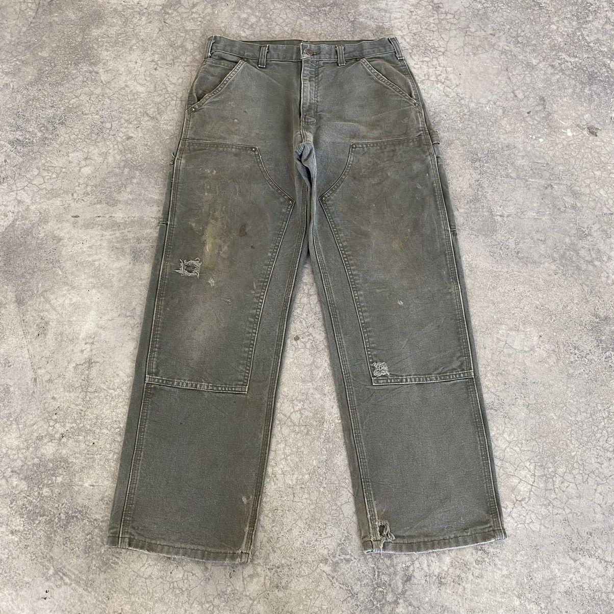 Carhartt VTG Carhartt Double Knee Faded Dirty Carpenter Pants Size US 31 - 2 Thumbnail