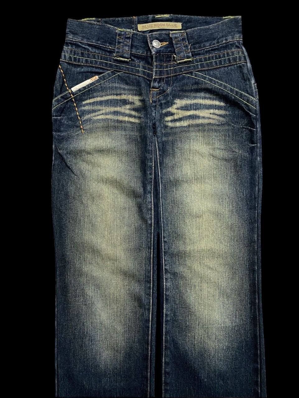 Vintage RARE 90s Blue Moon Blue Mudwash Clawmark Logo Insane Jean Size US 28 / EU 44 - 3 Thumbnail