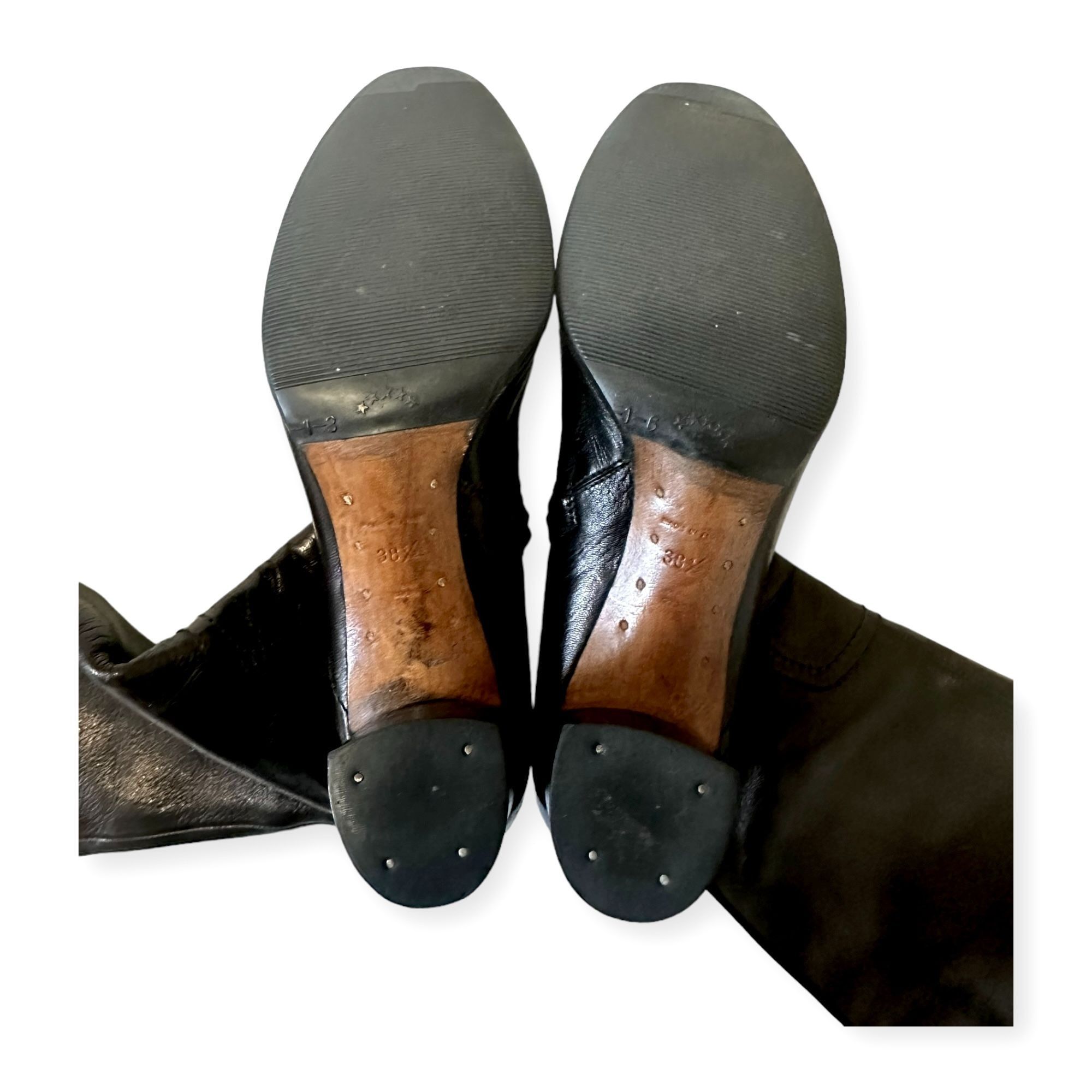 Costume National Vintage Costume National Black Knee high leather boots, Bloc Size US 8.5 / IT 38.5 - 8 Thumbnail