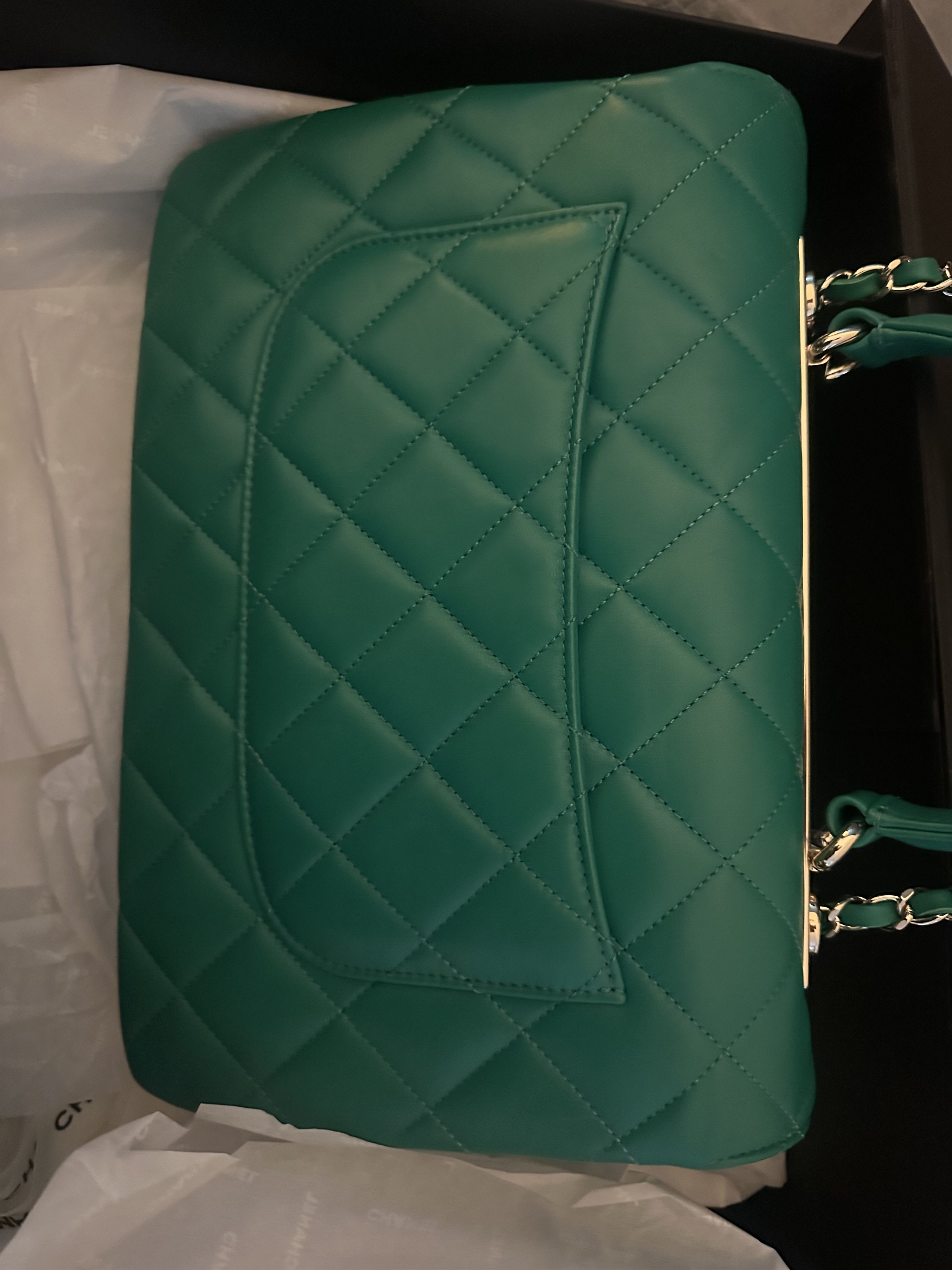 Chanel Chanel Trendy CC Top Handle Bag Quilted Lambskin Green Size ONE SIZE - 3 Thumbnail