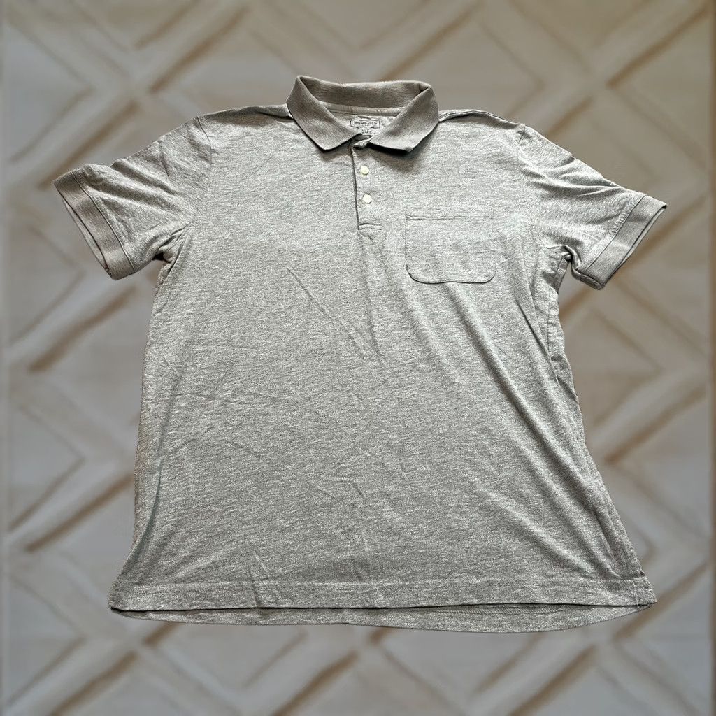 Van Heusen VINTAGE Van Heusen Polo Shirt Mens Large Gray Flex Stretch Collared Pocket Slim Fit Size US L / EU 52-54 / 3 - 1 Thumbnail