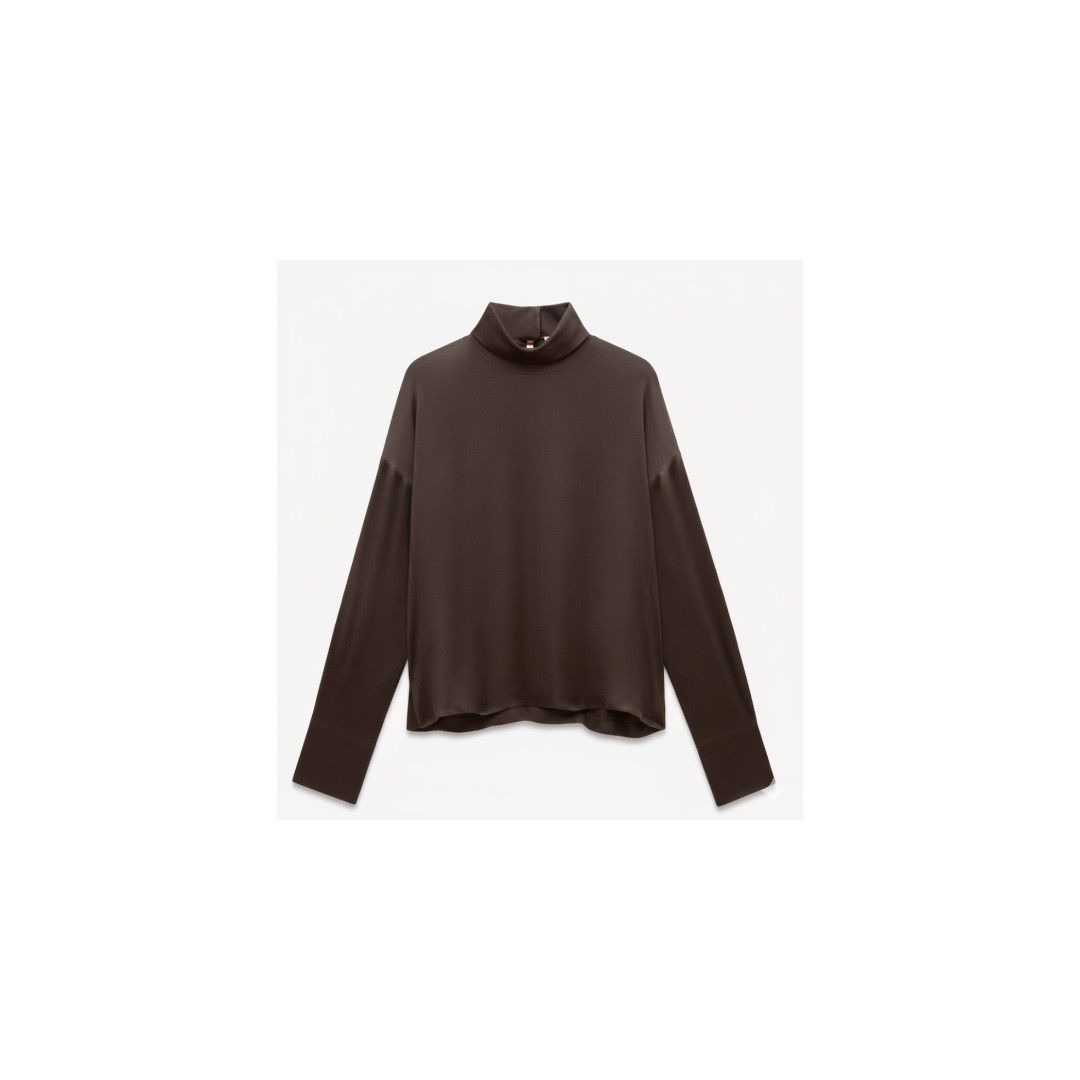 Saint Laurent Paris oc11z0126 804437 Blouse in Silk Satin in Brown Size US XS / EU 42 / 0 - 1 Preview
