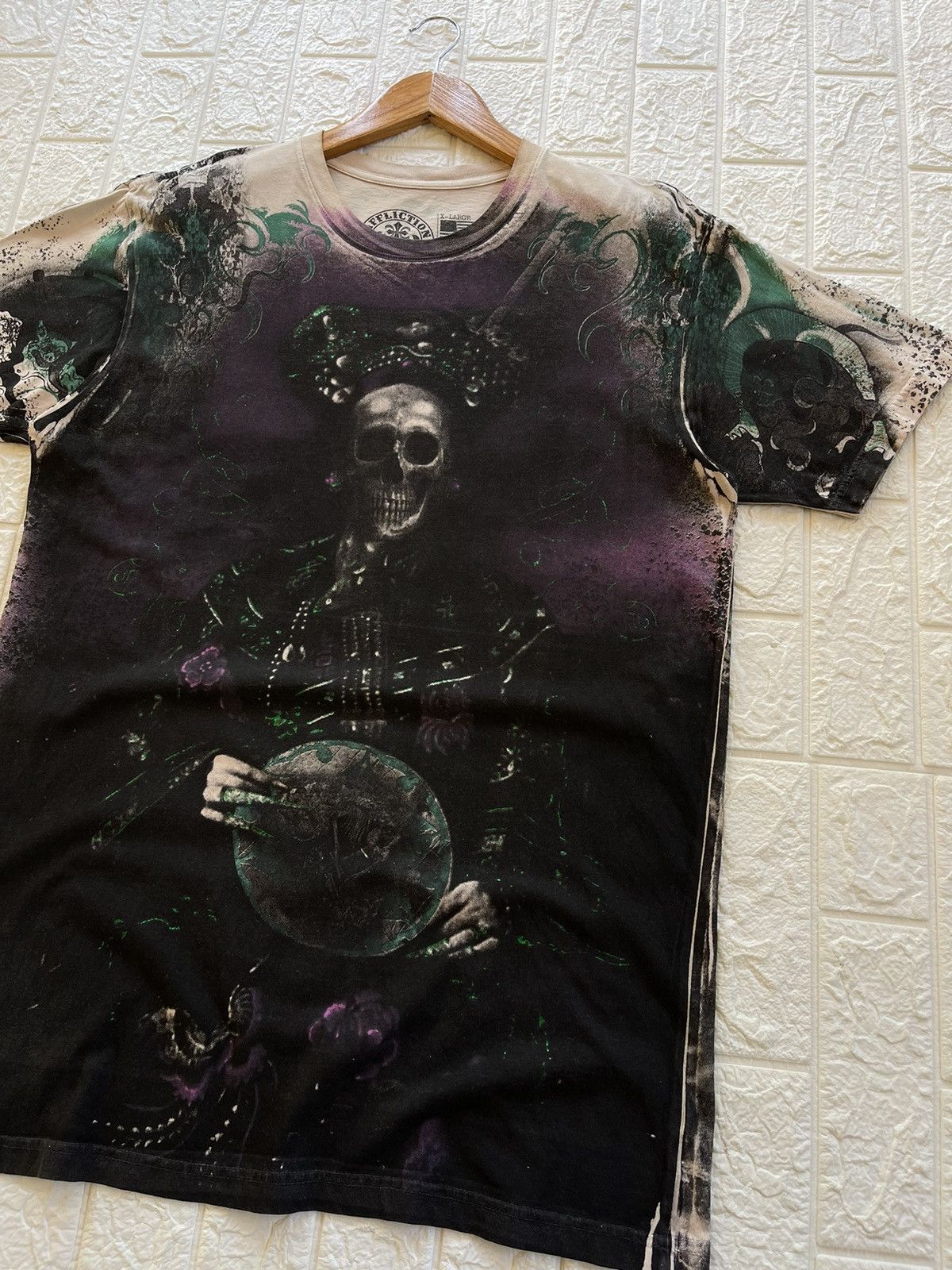 Affliction × Haunted Mound Affliction Skeleton Skull Full Print Size US L / EU 52-54 / 3 - 13 Thumbnail