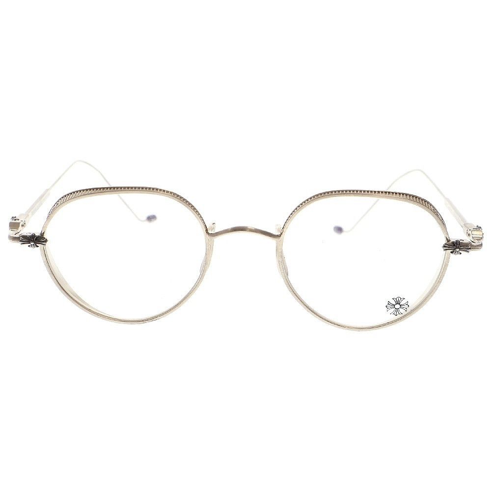 【Chrome Hearts】 Fluid Brushed Silver Chrome Hearts Fluid Brushed Silver Eye Glasses Frame [Brand