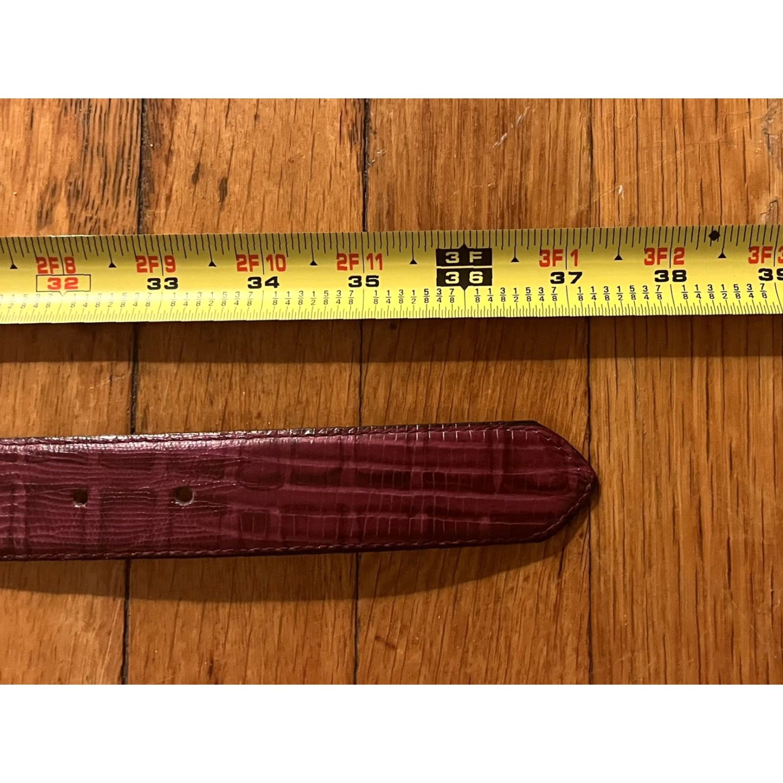Vintage Ciprani Embossed Italian Alligator Calfskin Leather Belt Women's Large Purple Belt Womens Size ONE SIZE - 4 Thumbnail