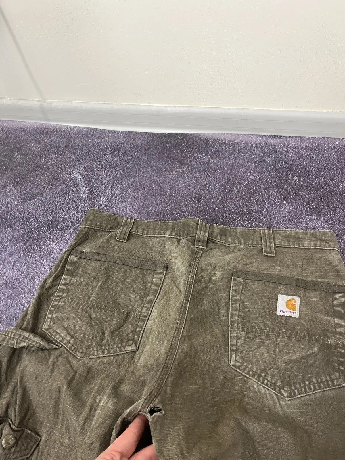 Carhartt Vintage 90s Carhartt Khaki USA Work Hype Cargo Pants Size US 34 / EU 50 - 5 Thumbnail