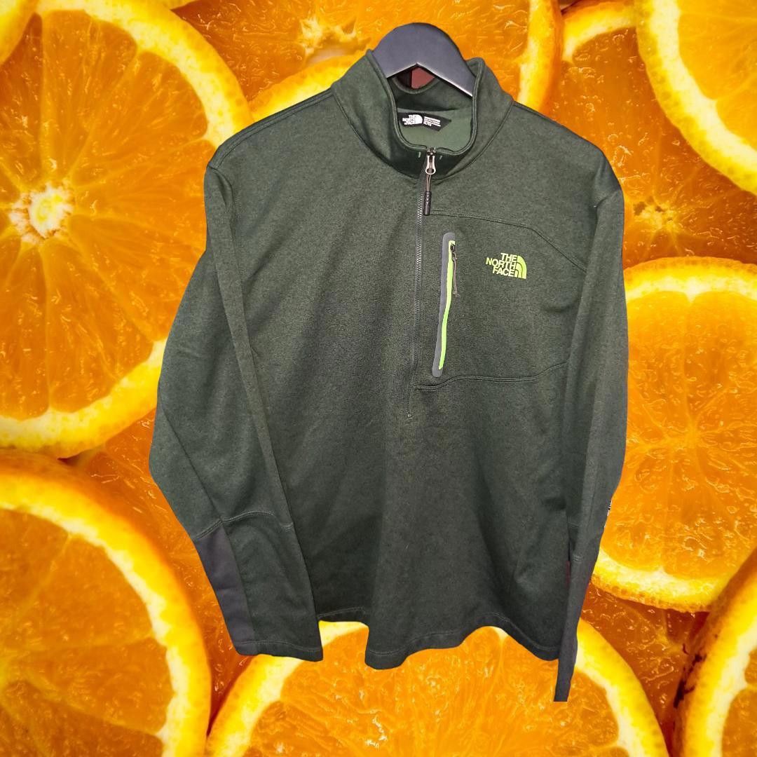 The North Face The North Face 1/2 Zip Dark Green and Gray Sweatshirt Size X Size US XL / EU 56 / 4 - 1 Thumbnail