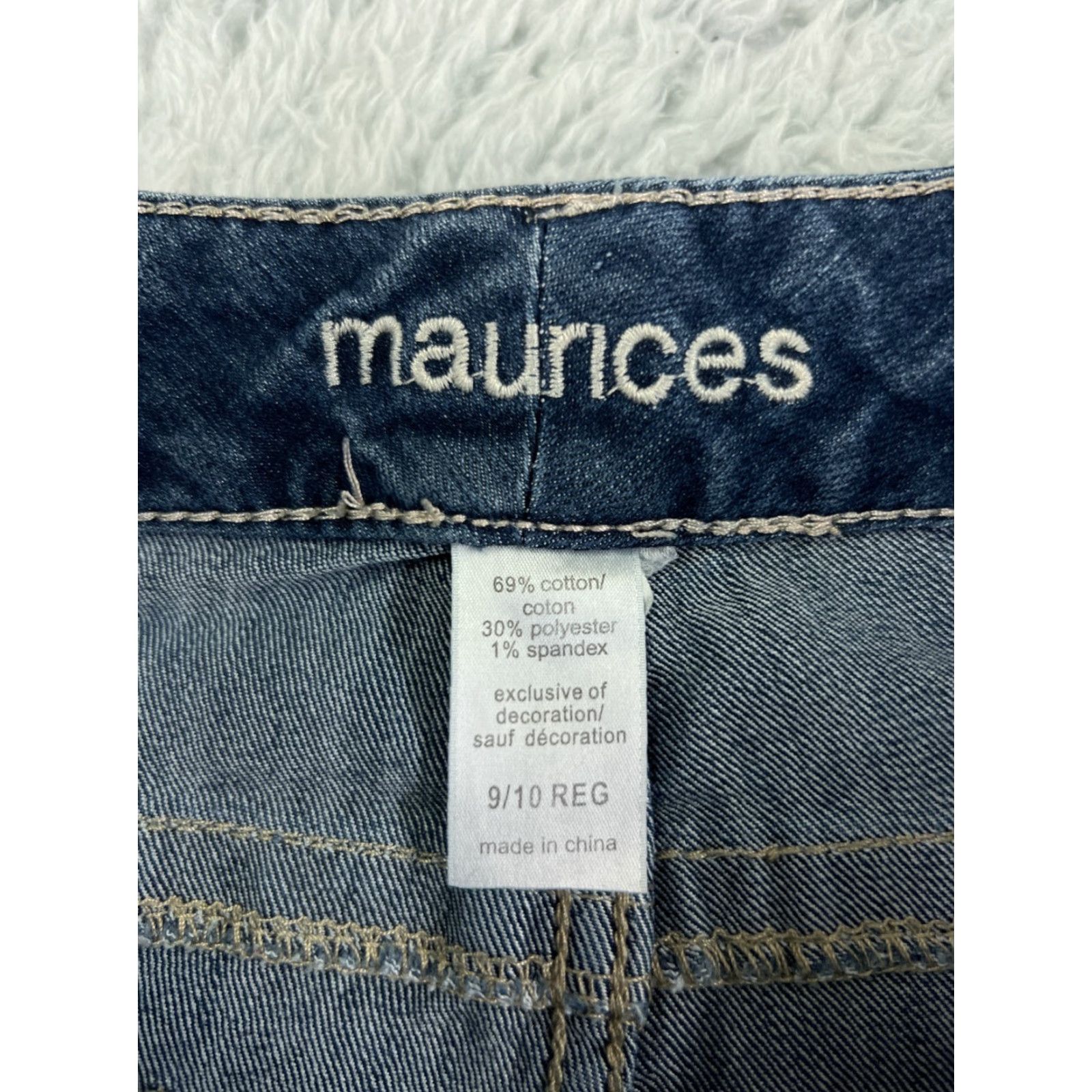 Vintage Maurices Jeans Womens 9 Blue Denim Bootcut Embroidered Cotton Blend Size 30" / US 8 / IT 44 - 3 Thumbnail