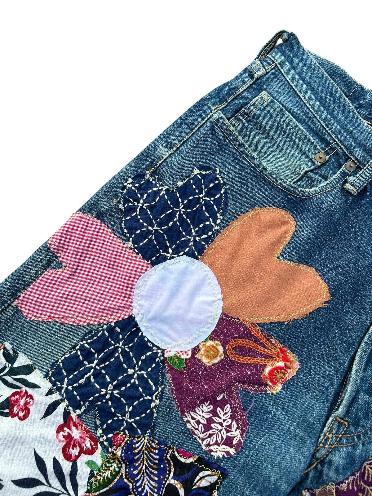 Kapital Kapital Selvedge Jeans Patchwork Hippies Rework Insane Denim Size US 31 - 9 Thumbnail