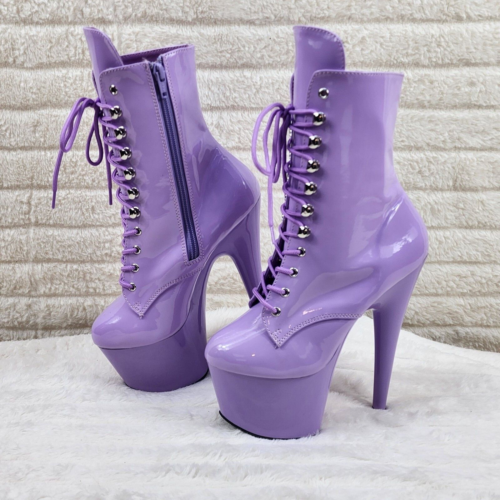 Other Adore 1020 Lavender Lilac Purple Patent 7" High Heel Platfo Size US 7 / IT 37 - 6 Thumbnail