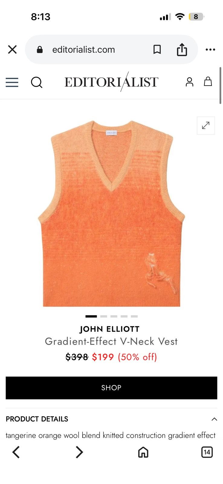 John Elliott John Elliot Men's Gradient Mohair-Blend Vest Size US M / EU 48-50 / 2 - 1 Thumbnail