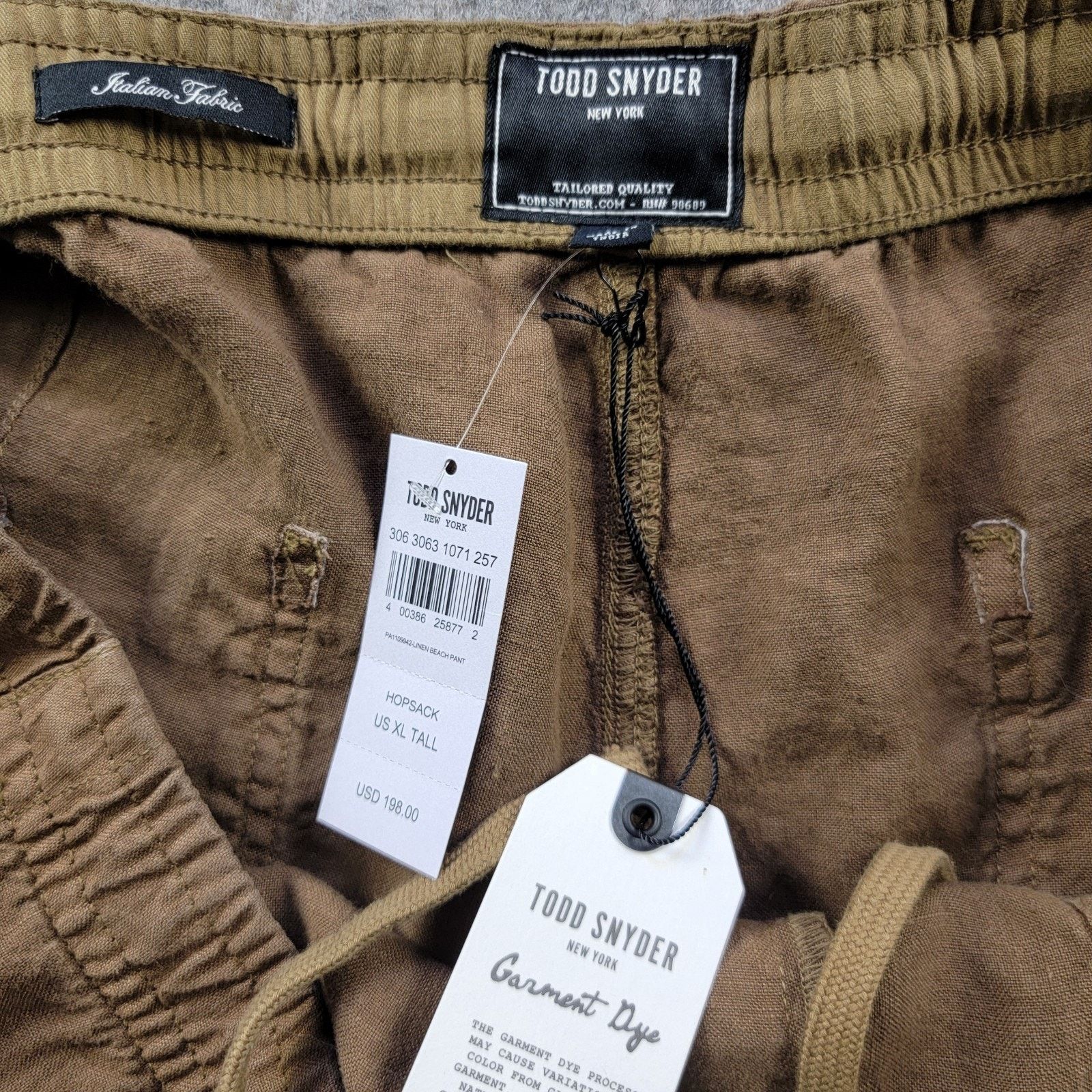 Todd Snyder Todd Snyder Linen Beach Pant size Tall XL Tan $198 PA1109942 Size US 36 / EU 52 - 8 Thumbnail