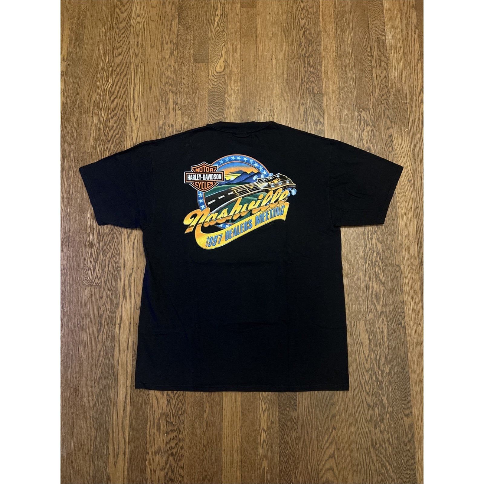 Harley Davidson Harley Davidson T Shirt Black XL Nashville Vintage 90s Size US XL / EU 56 / 4 - 2 Thumbnail