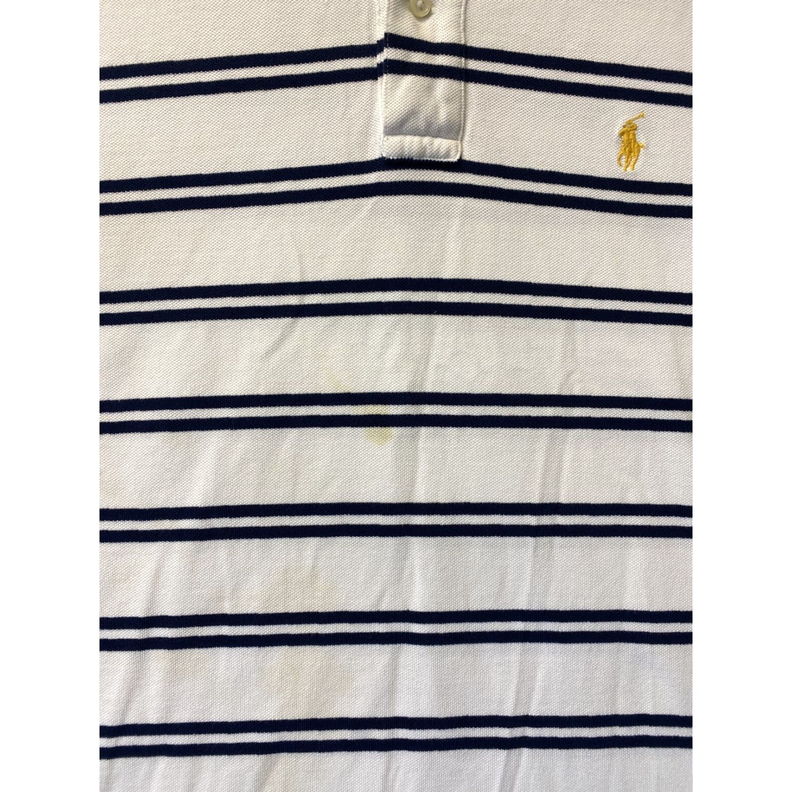 Polo Ralph Lauren VINTAGE Polo Ralph Lauren Polo Shirt Men L White Black Striped /108-27 Short Sleeve Polo Shirt Mens Large White Black Striped 90s Genre: Golf/Beac t Size US L / EU 52-54 / 3 - 6 Thumbnail
