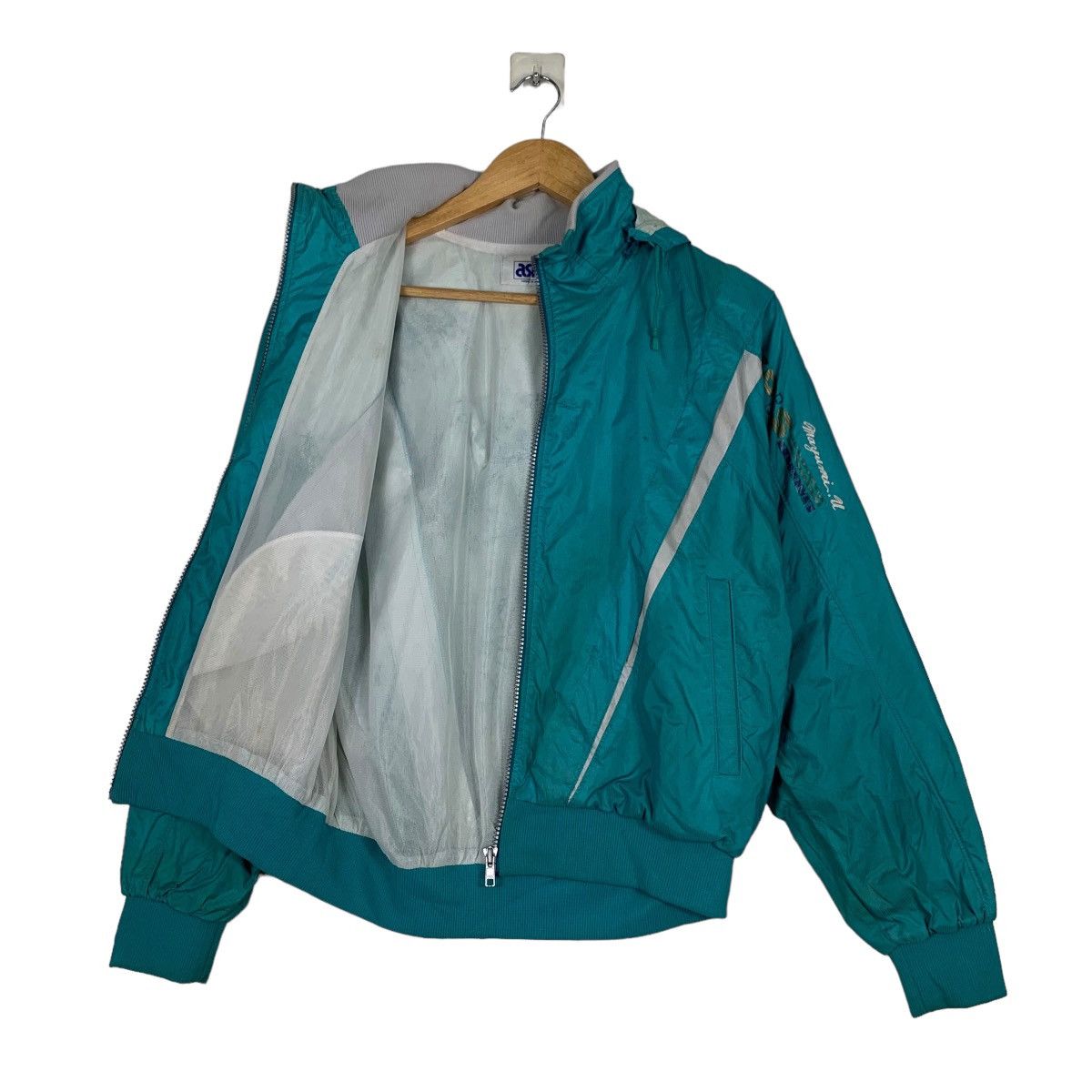Asics ASICS Green Hooded Sports Light Jacket #1135-C52 Size US M / EU 48-50 / 2 - 9 Thumbnail
