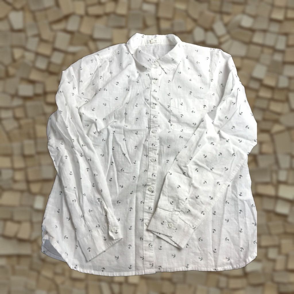 Vintage Maurices Shirt Women's Medium White Black Anchors Button Up Long Sleeve Shirt Womens Medium White Black Anchors Button-Up Long Sleeve Size M / US 6-8 / IT 42-44 - 1 Thumbnail