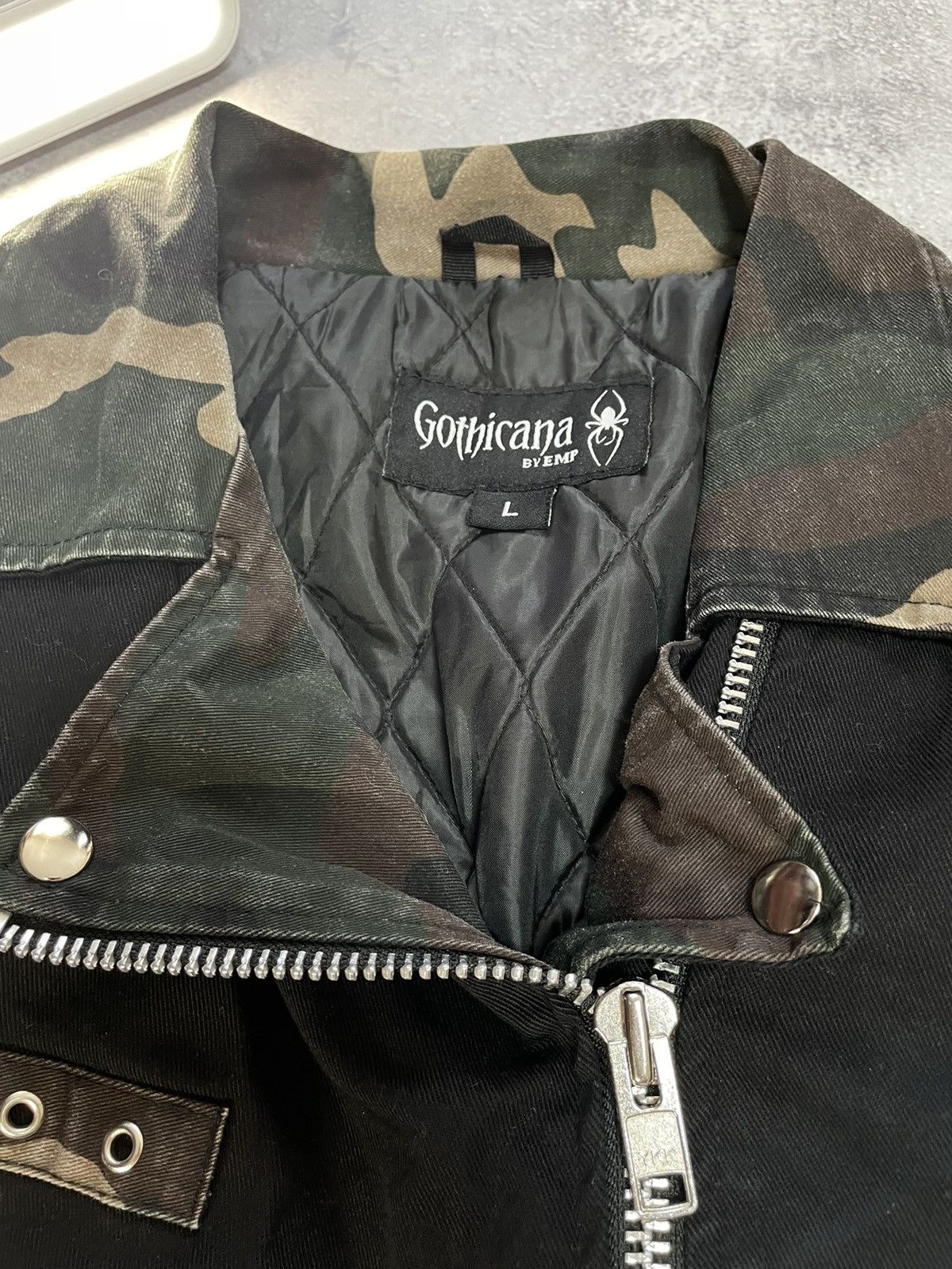 Other Japanese Vintage Crazy Washed GOTHICANA EMP Moto Zip Jacket Size US L / EU 52-54 / 3 - 6 Thumbnail