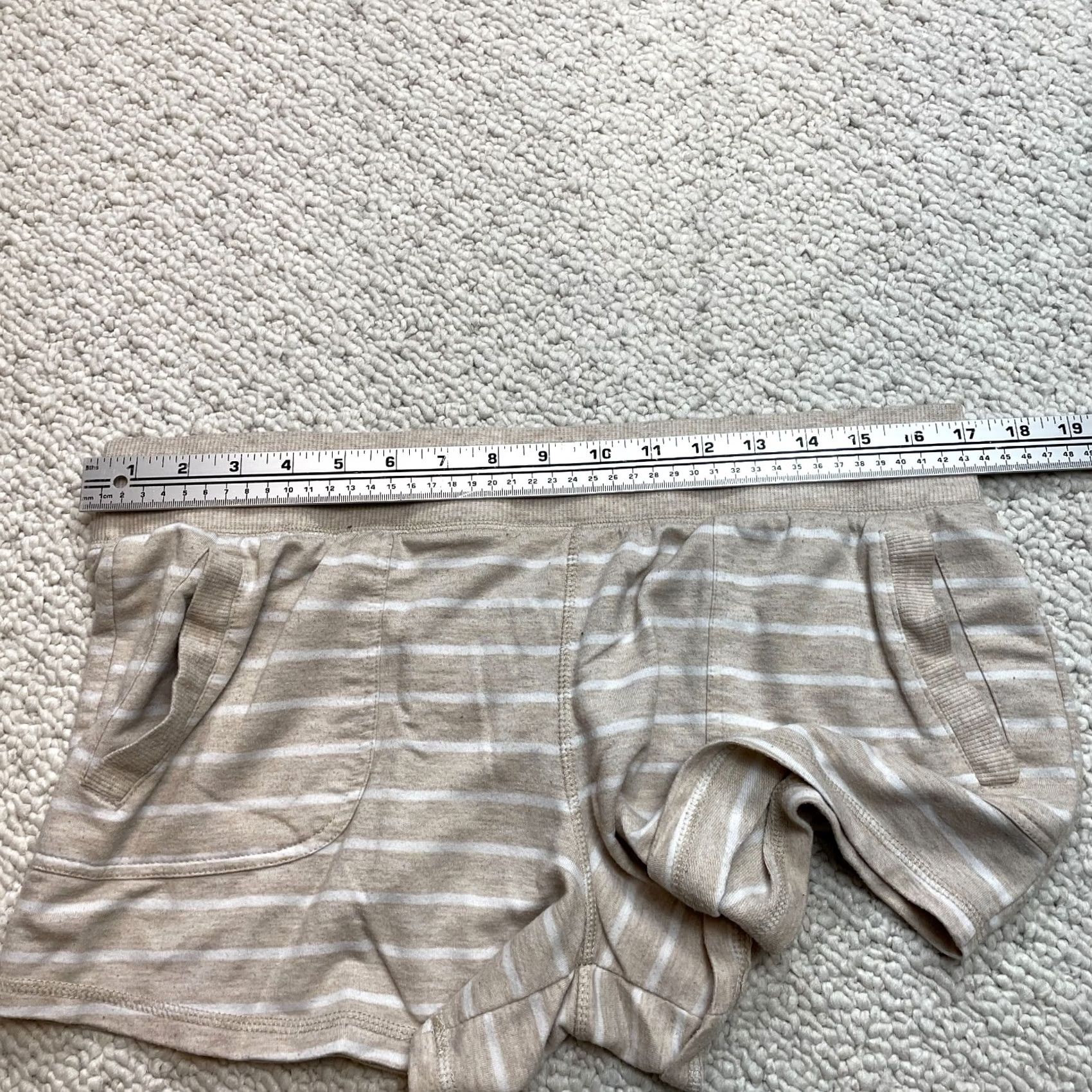 Athletic Works VINTAGE Athletic Works Sweatshorts Womens Large 12-14 Beige Striped Pockets 34x3.5 Soft Size 36" / US 14 / IT 50 - 7 Thumbnail
