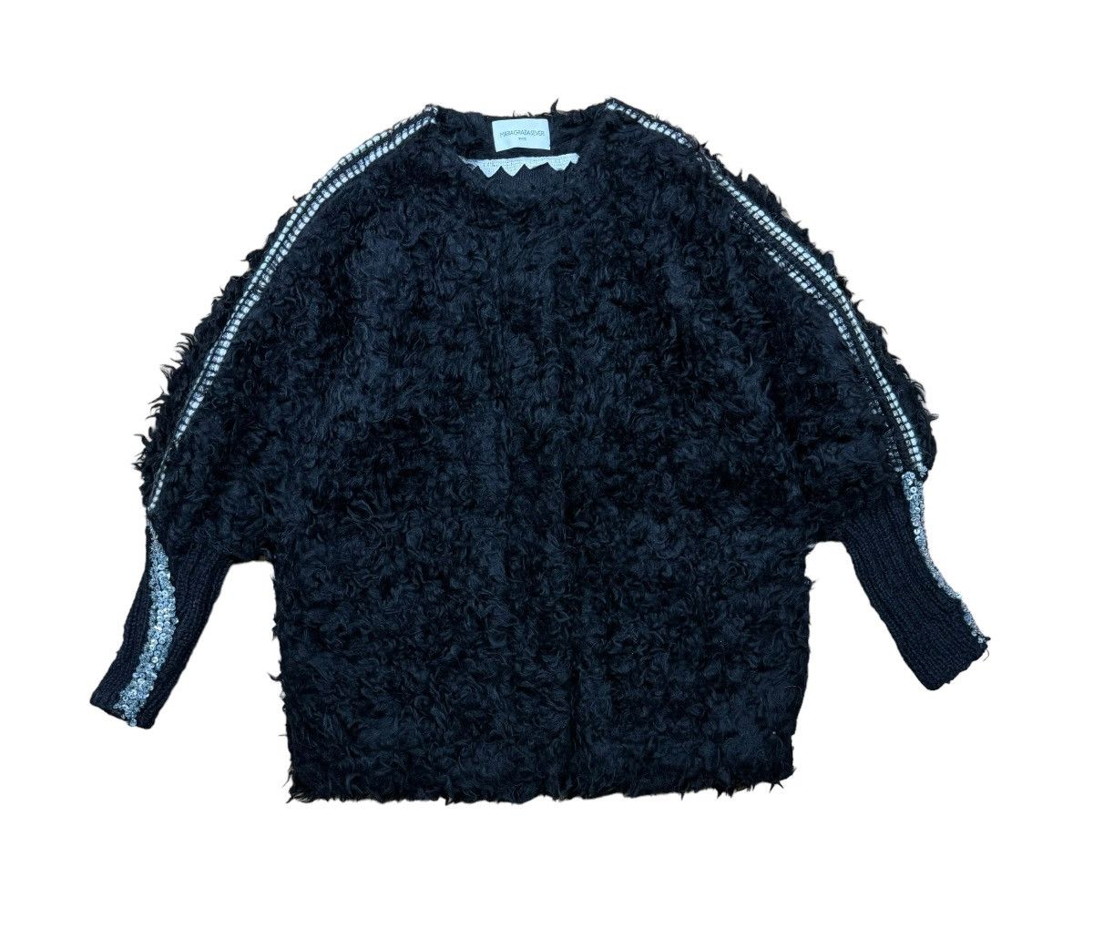 Designer Maria Grazia Severi Faux Fur Coat Sequin Decorated size 42 Size M / US 6-8 / IT 42-44 - 18 Thumbnail