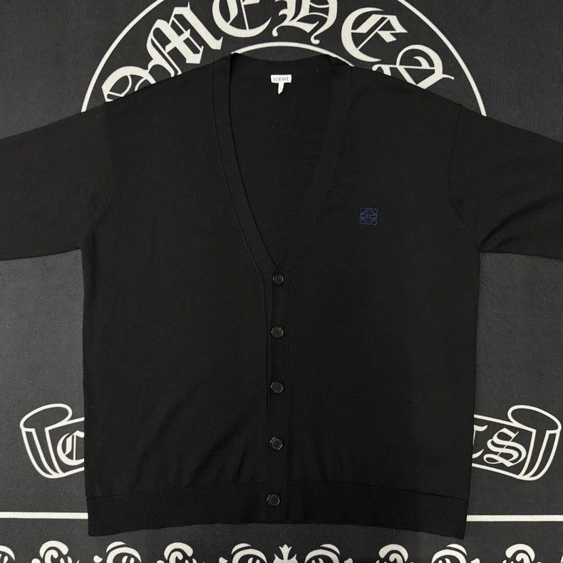 Loewe LOEWE Black Blue Embroidered Wool Cardigan Size US XL / EU 56 / 4 - 1 Thumbnail