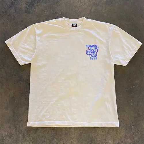 Other Blue flower retro all-match cotton t-shirt Size US L / EU 52-54 / 3 - 4 Thumbnail