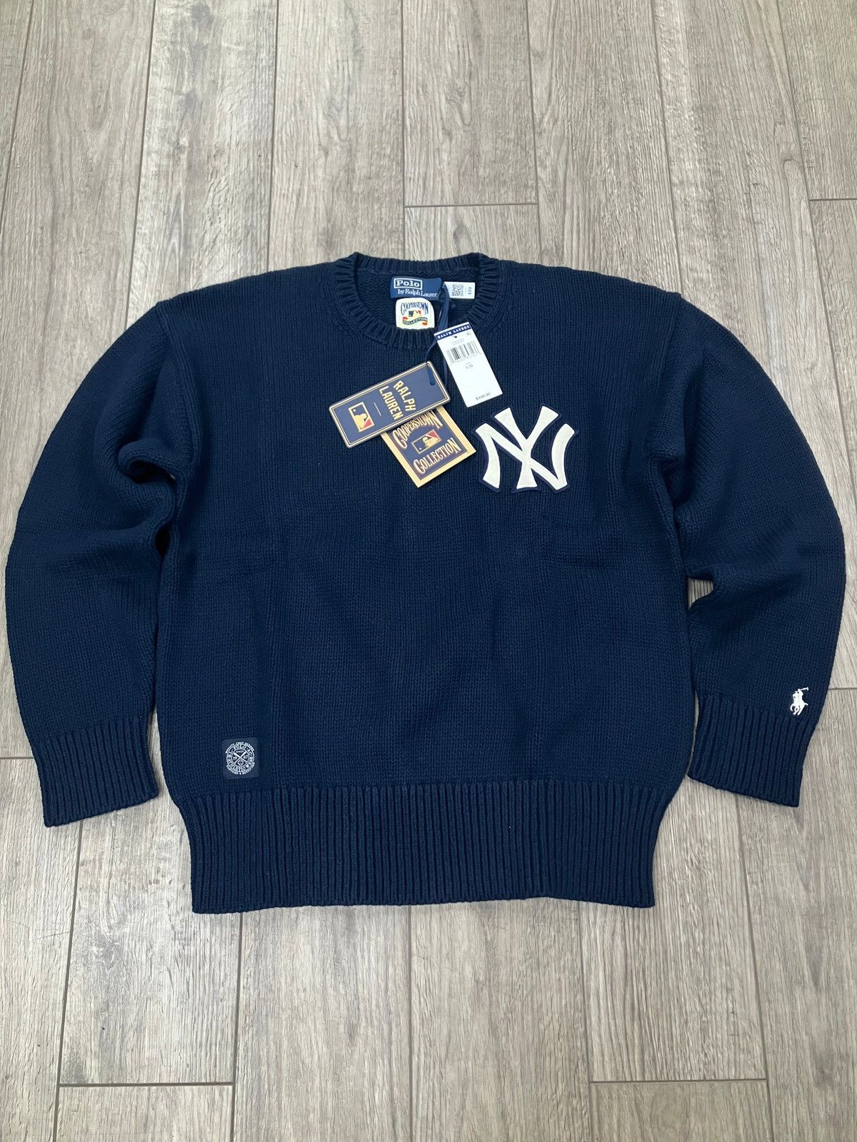 MLB × Polo Ralph Lauren L-Polo Ralph Lauren New York Yankees Navy Knit Sweater Size US L / EU 52-54 / 3 - 1 Thumbnail