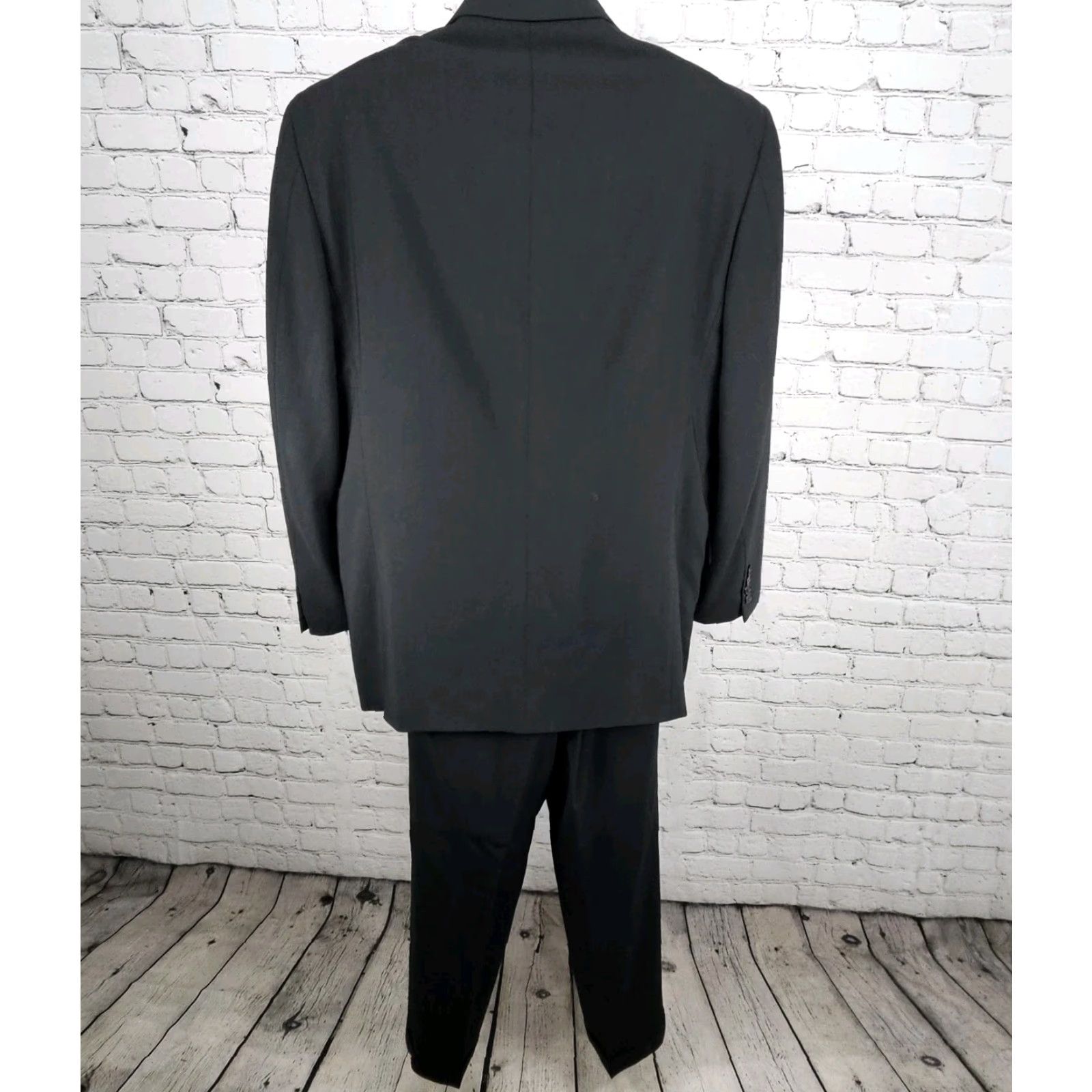 Joseph Abboud VINTAGE Joseph Abboud Black Wool Blend Full Suit 2 Piece 3 Button US 40R 32x31 Mens Professional Formal Size 40R - 2 Thumbnail