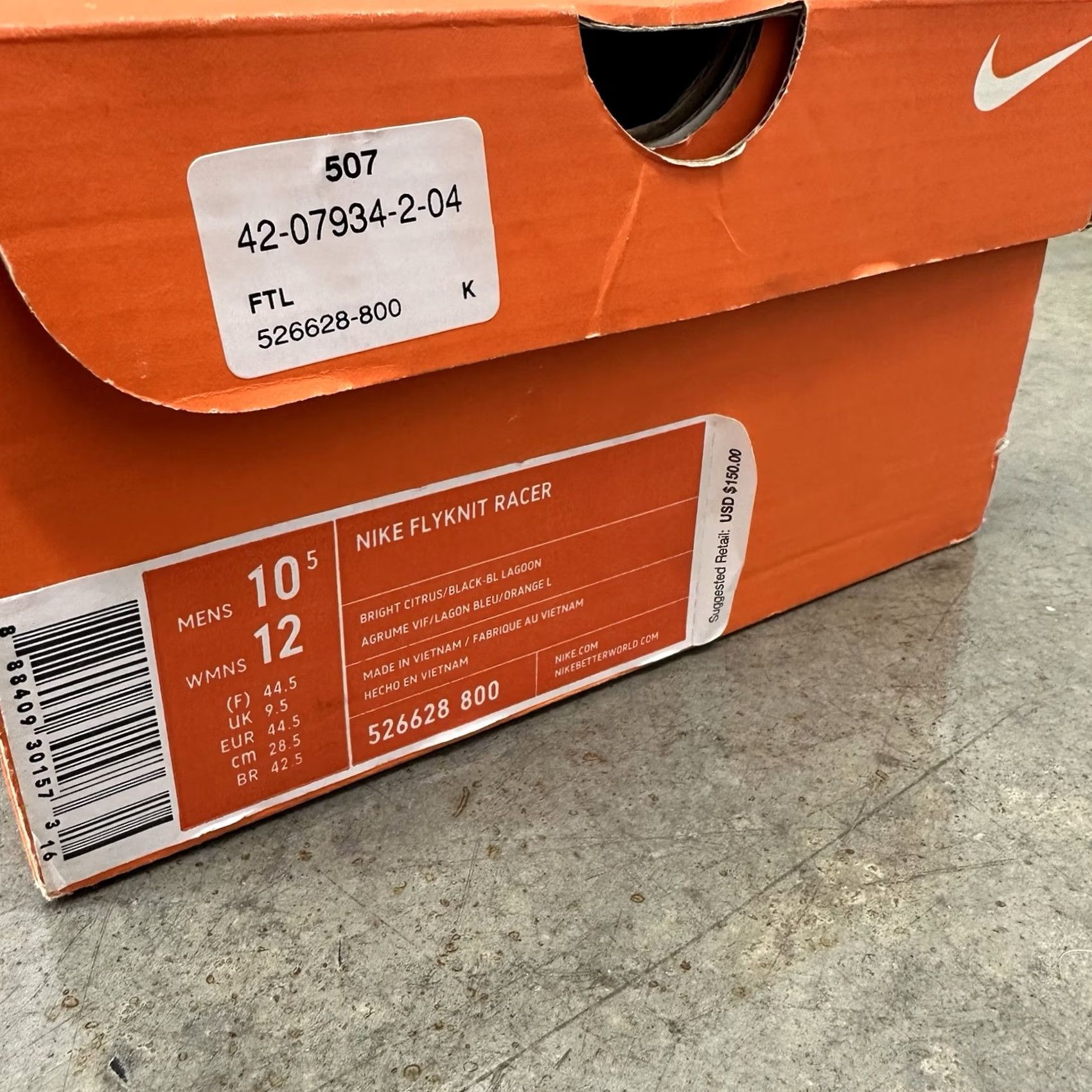 Nike Nike Flyknit Racer SHERBET Bright Citrus/Blue Lagoon SZ 10.5 Men Sneakers Nike Flyknit Racer Sneaker 2015 Mens Size US 10 / EU 43 - 7 Thumbnail