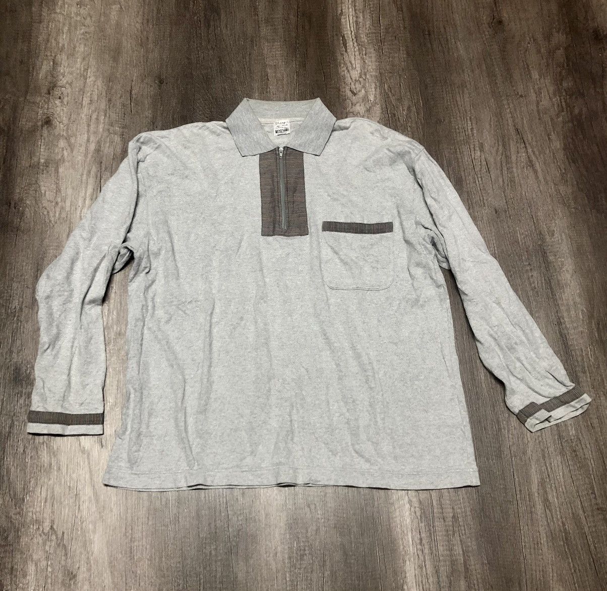 Designer × Moschino × Vintage Vintage Moschino Underwear Long Sleeve Polo Shirt Size US L / EU 52-54 / 3 - 2 Thumbnail