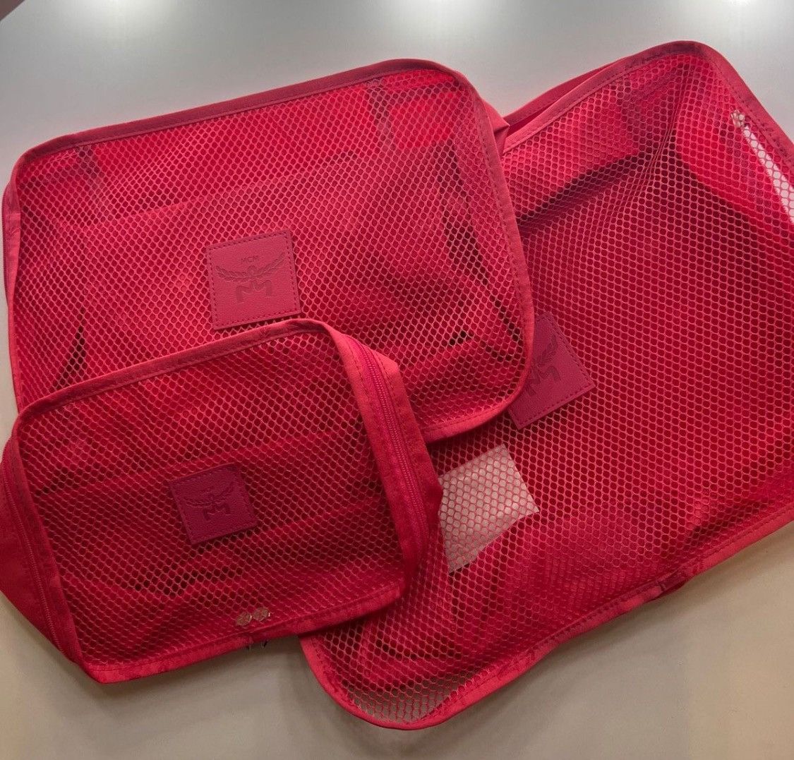 MCM MCM Three-piece travel set. Pink, Gray & Blue Size ONE SIZE - 1 Thumbnail