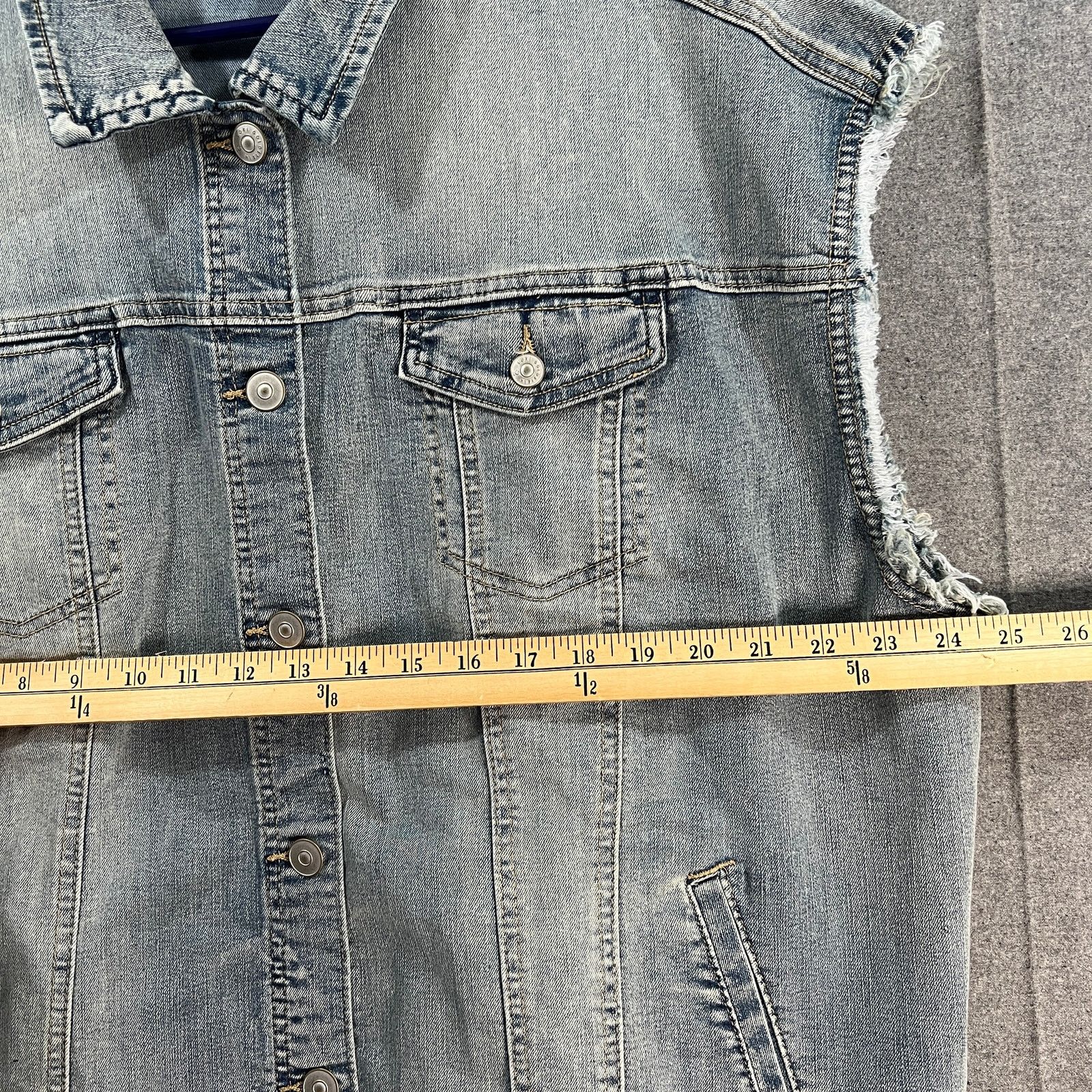 Other LOGO by Lori Goldstein Extended Shoulder Denim Jacket Size 3XL / US 20-22 - 6 Thumbnail