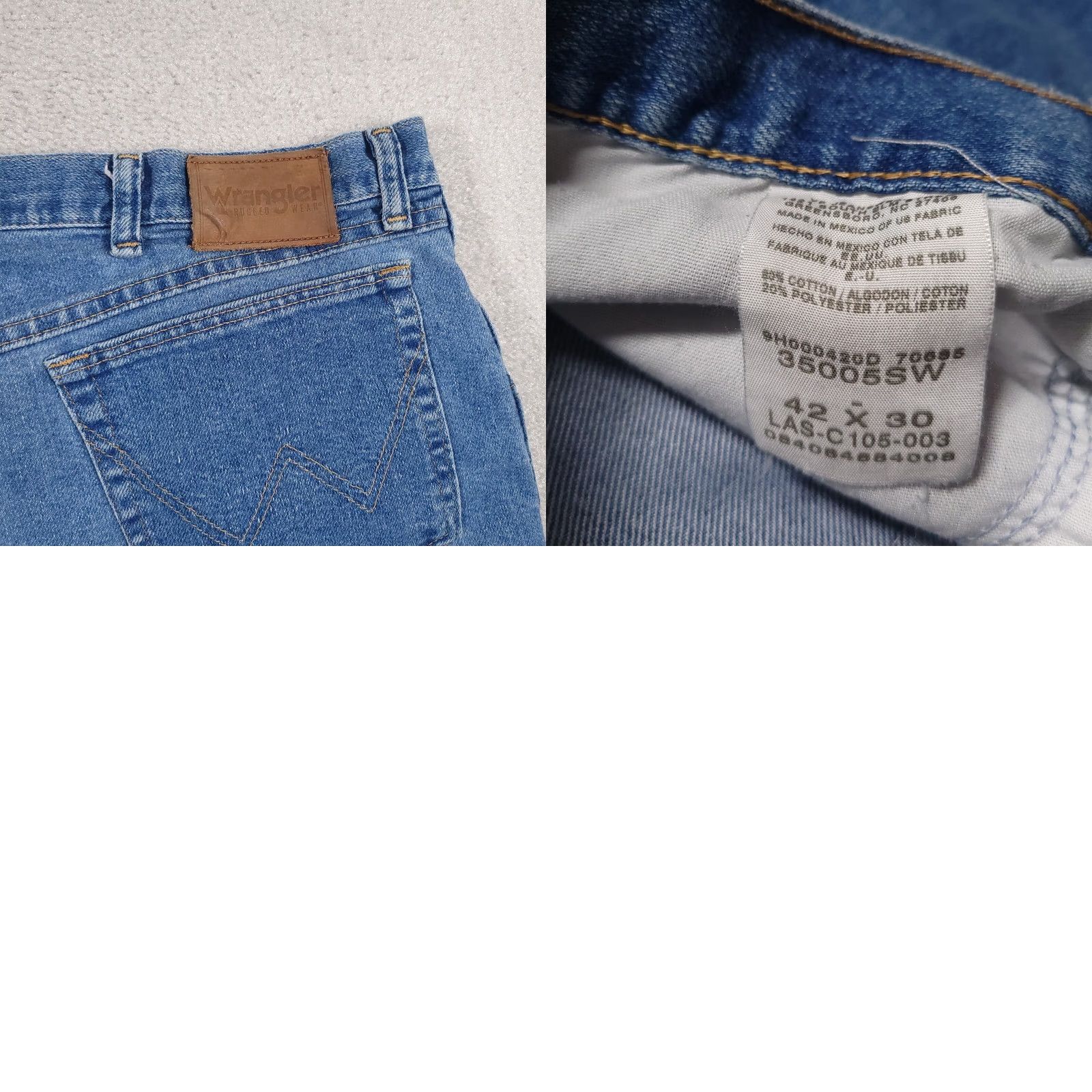 Wrangler Wrangler Denim Jean Shorts Mens 42 Raw Hem 9" Inseam Blue Casual Workwear Outdoor American Size US 42 / EU 58 - 9 Thumbnail