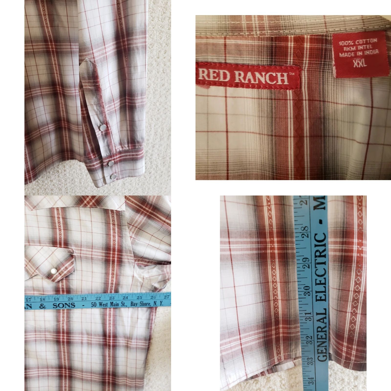 Vintage VINTAGE? No — actually Western Pearl Snap Long Sleeve Plaid Shirt Men 2XL Red Blue Pearl Snap Buttons Button-Up Collared Casual Workwear Size US XXL / EU 58 / 5 - 8 Thumbnail