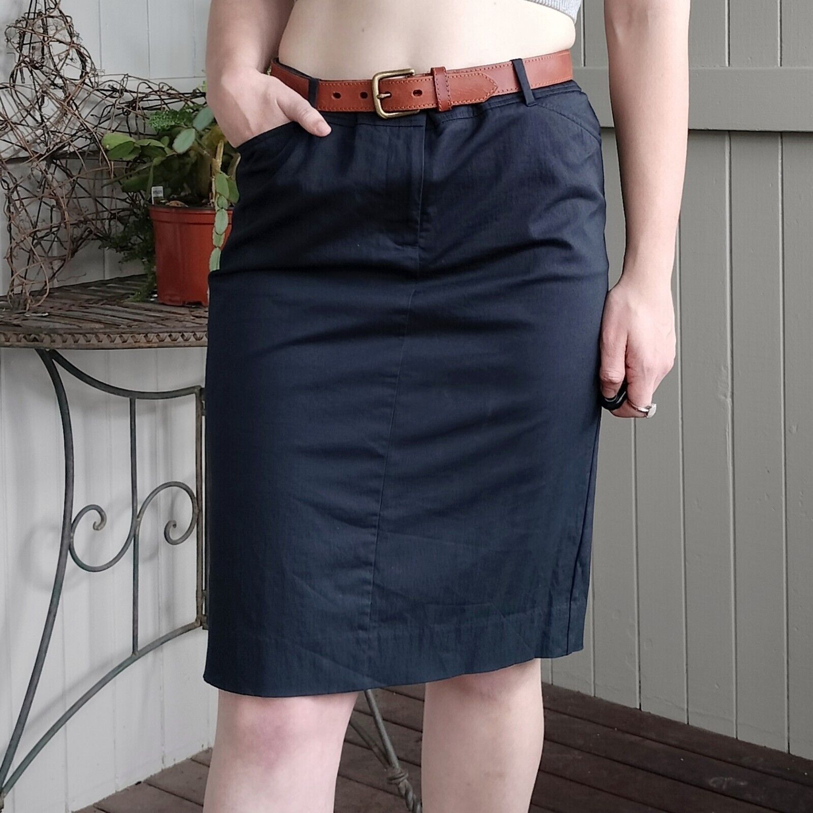 Designer Sportscraft Skirt High Waisted Pencil Corporate Workwear Size 30" / US 8 / IT 44 - 2 Thumbnail