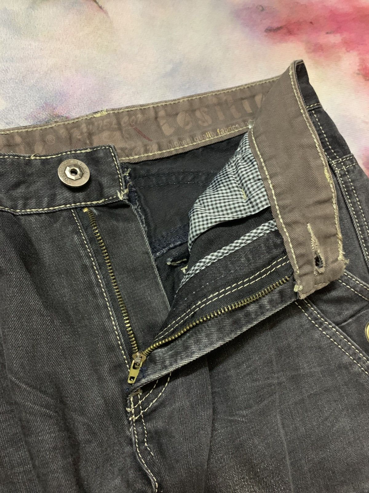Tornado Mart Japanese Brand Tesilin Washed Black Denim Apocalypse Vkei Size US 29 - 8 Thumbnail