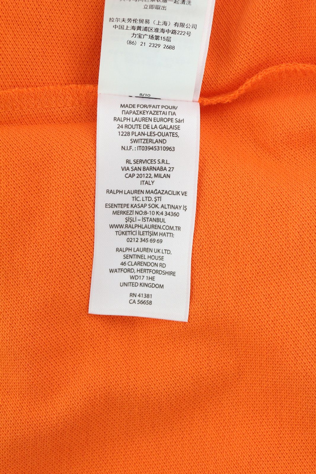Polo Ralph Lauren SLIM FIT XS Orange Short Sleeve Polo Neck T-Shirt 84517 Size US XS / EU 42 / 0 - 10 Thumbnail