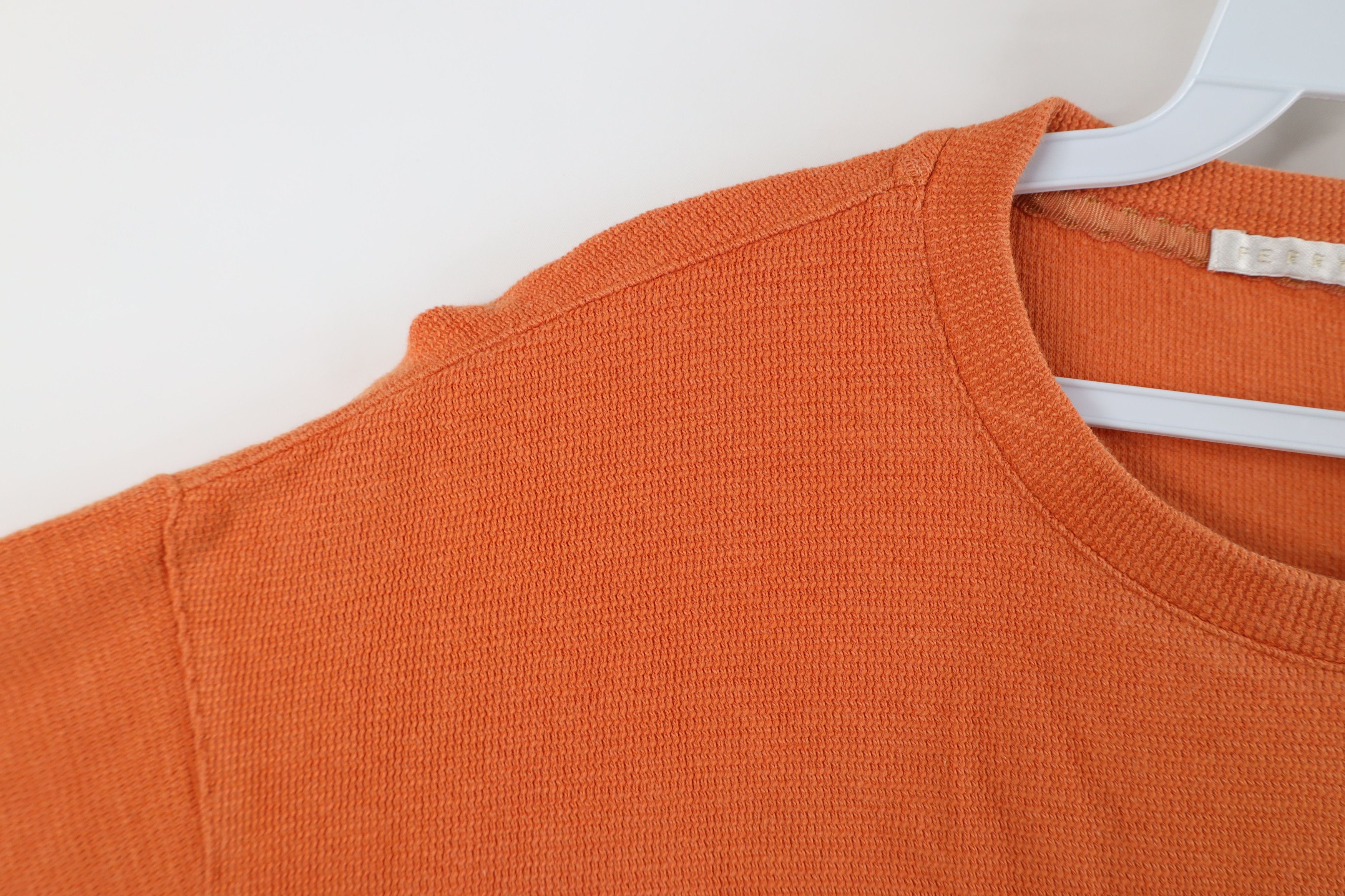 Vintage Vintage 90s Streetwear Blank Thermal Knit T-Shirt Orange USA Size US L / EU 52-54 / 3 - 4 Thumbnail