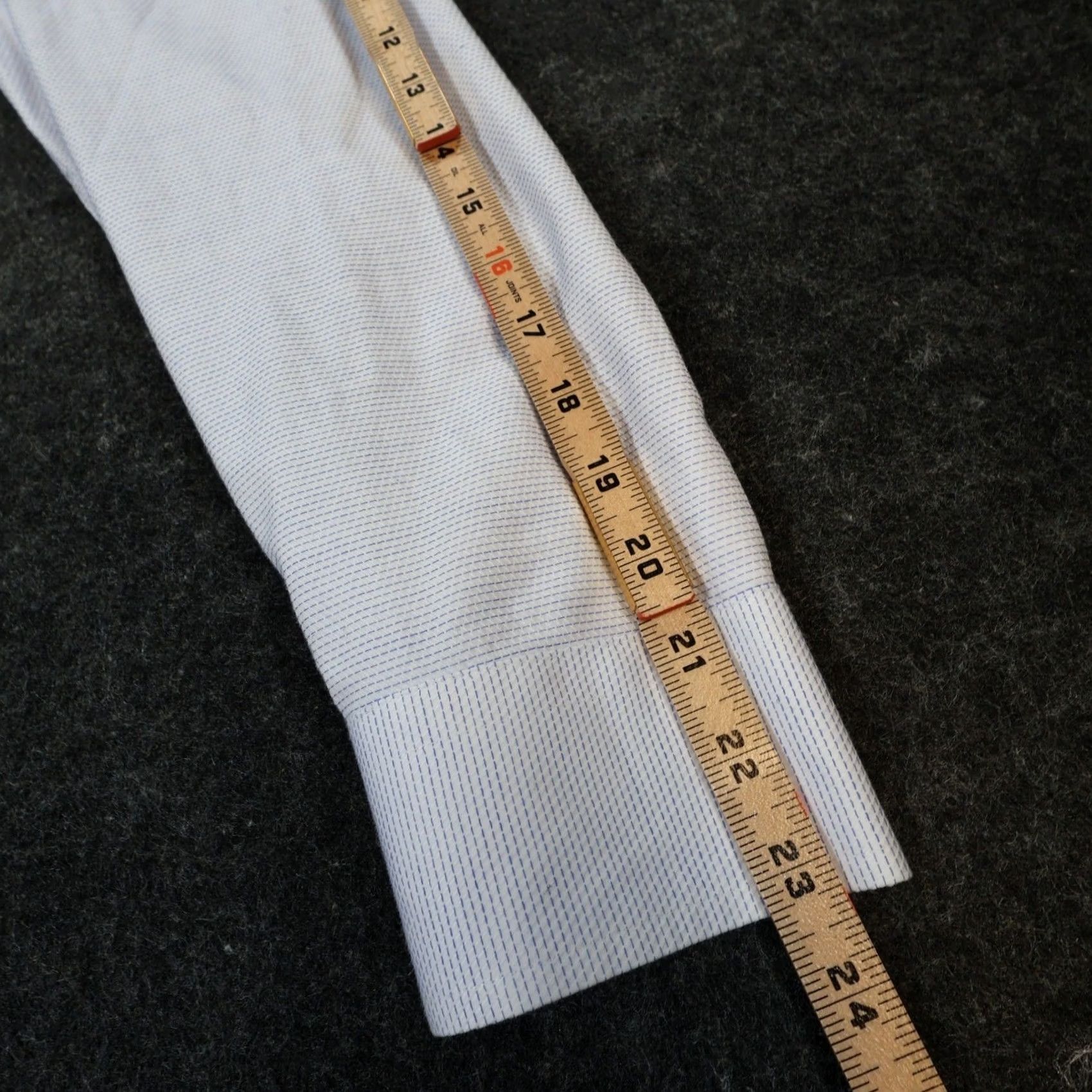 Vintage The Savile Row Company Dress Shirt Mens 16 32-33 Blue Slim Fit Cotton Size 42R - 4 Thumbnail