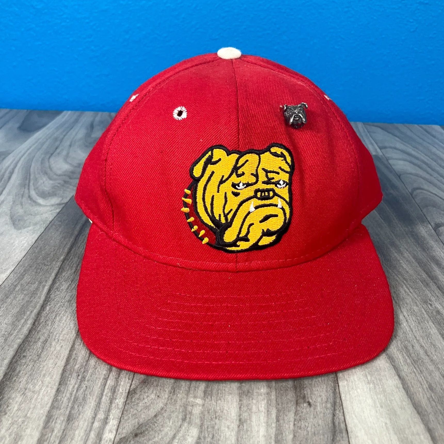 Vintage Vtg Ferris State University Bulldogs Hat Cap Red Fitted Size 7 1/4 Size ONE SIZE - 2 Thumbnail